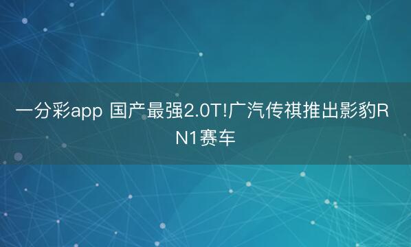 一分彩app 国产最强2.0T!广汽传祺推出影豹R N1赛车