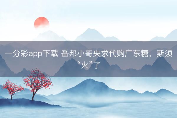 一分彩app下载 番邦小哥央求代购广东糖，斯须“火”了